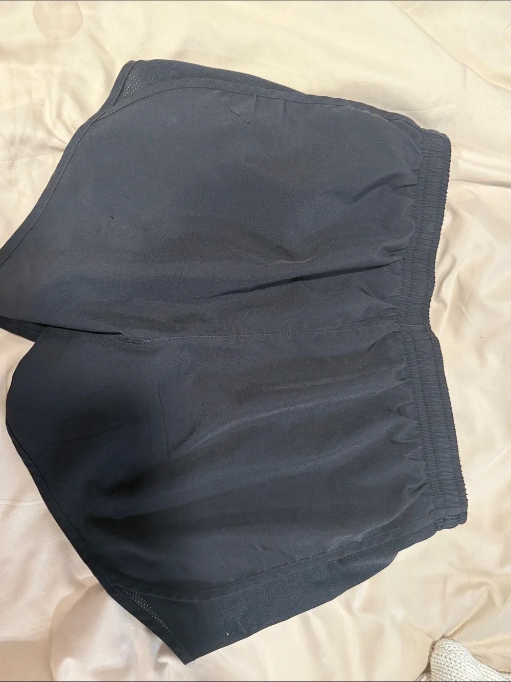 Nike kids Black Athletic Running Shorts with White Swoosh